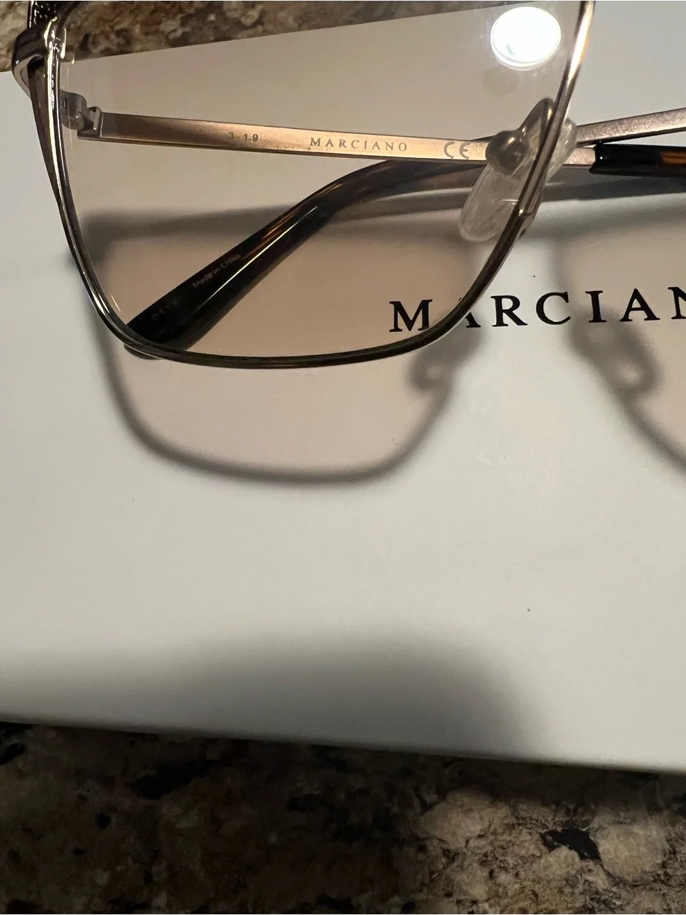 Marciano Gold and Tortoiseshell Square Sunglasses